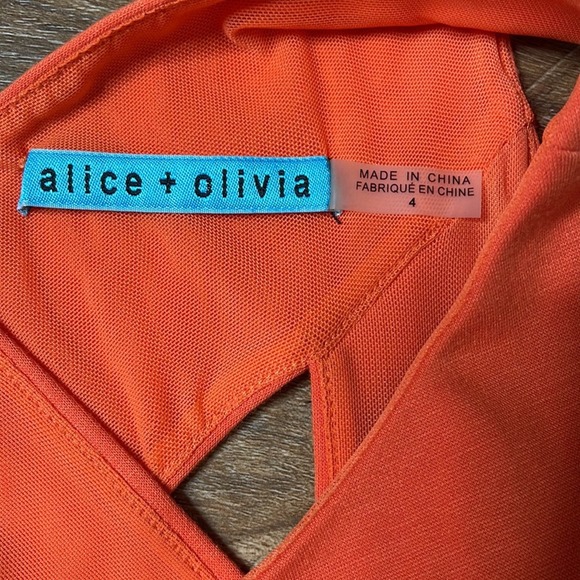 Alice + Olivia Bright Orange Bodycon Dress Size 4 - Picture 4 of 10